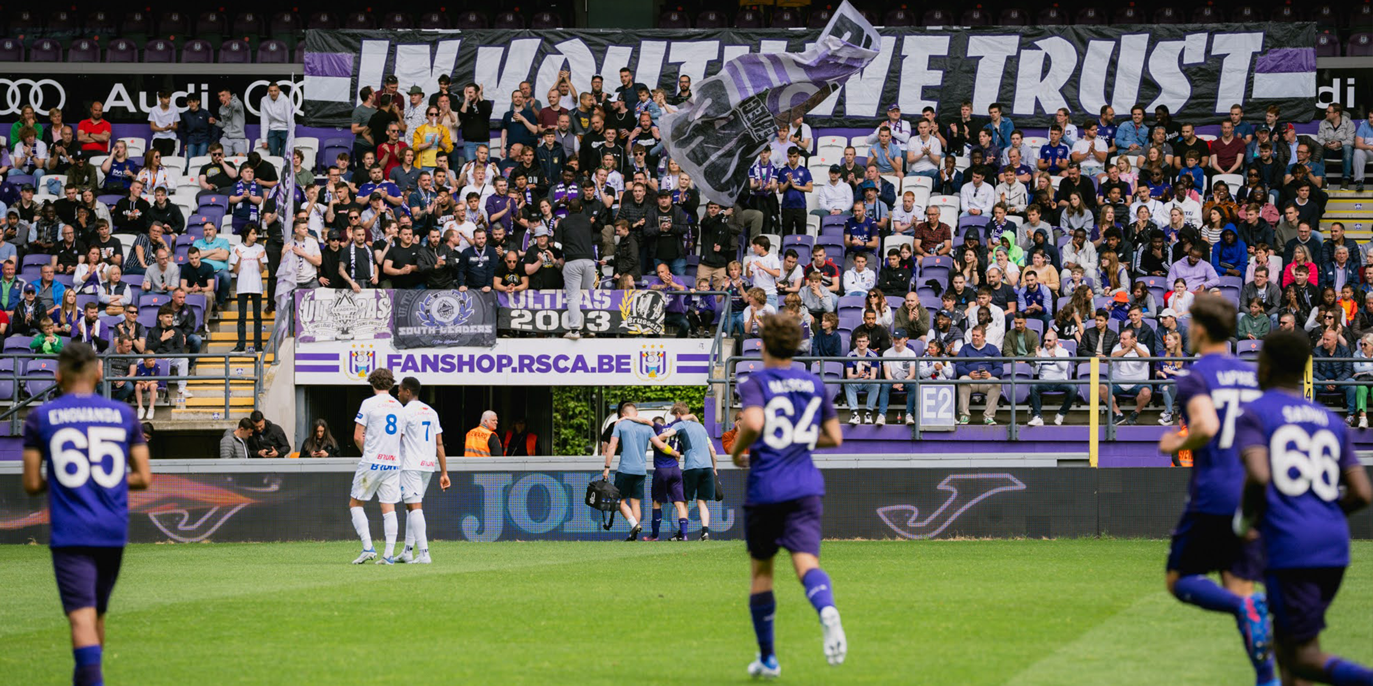 Ilay Camara (57) of RSC Anderlecht pictured during a soccer game between  KMSK Deinze and RSC Anderlecht Futures youth team during the 22 nd matchday  in the Challenger Pro League for the